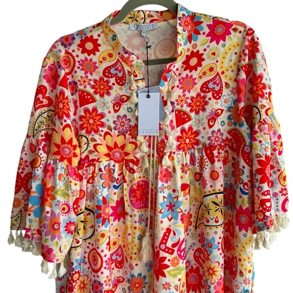 Colorful Floral Paisley Tunic Collection by Cezele Size S - Picture 9 of 13